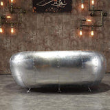 Aviator Loveseat Sofa Industrial Loveseat with Nailhead Trim Brown Faux Leather-Richsoul-Furniture,Living Room Furniture,Sofas & Loveseats
