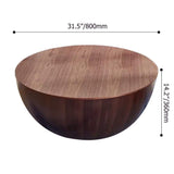 Round Drum Coffee Table with Storage Walnut Bowl Shaped Coffee Table Style A-Richsoul-Coffee Tables,Furniture,Living Room Furniture
