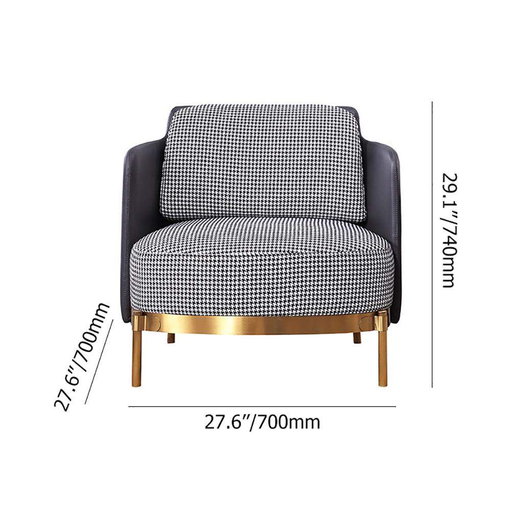 Modern Houndstooth Accent Chair Arm Chair with Linen Upholstery for Living Room Style A-Richsoul-Chairs & Recliners,Furniture,Living Room Furniture