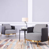Modern Houndstooth Accent Chair Arm Chair with Linen Upholstery for Living Room Style A-Richsoul-Chairs & Recliners,Furniture,Living Room Furniture