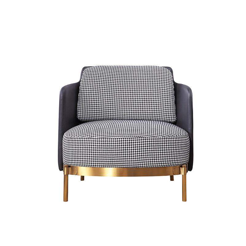 Modern Houndstooth Accent Chair Arm Chair with Linen Upholstery for Living Room Style A-Richsoul-Chairs & Recliners,Furniture,Living Room Furniture