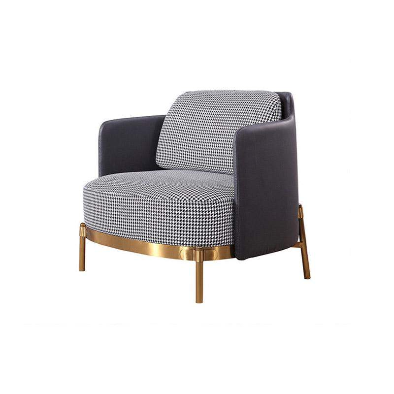 Modern Houndstooth Accent Chair Arm Chair with Linen Upholstery for Living Room Style A-Richsoul-Chairs & Recliners,Furniture,Living Room Furniture