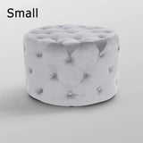 Tufted Ottoman Light Gray Velvet Ottoman Coffee Table Tufted Cocktail Ottoman Round-Richsoul-Furniture,Living Room Furniture,Ottomans & Benches