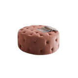 Tufted Ottoman Light Gray Velvet Ottoman Coffee Table Tufted Cocktail Ottoman Round-Richsoul-Furniture,Living Room Furniture,Ottomans & Benches