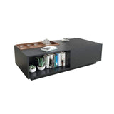 Rectangular Coffee Table with Drawer and Removable Tray top in Black & Walnut Style A-Richsoul-Coffee Tables,Furniture,Living Room Furniture