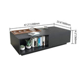 Rectangular Coffee Table with Drawer and Removable Tray top in Black & Walnut Style A-Richsoul-Coffee Tables,Furniture,Living Room Furniture