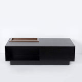 Rectangular Coffee Table with Drawer and Removable Tray top in Black & Walnut Style A-Richsoul-Coffee Tables,Furniture,Living Room Furniture