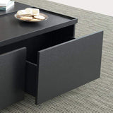 Rectangular Coffee Table with Drawer and Removable Tray top in Black & Walnut Style A-Richsoul-Coffee Tables,Furniture,Living Room Furniture