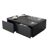 Rectangular Coffee Table with Drawer and Removable Tray top in Black & Walnut Style A-Richsoul-Coffee Tables,Furniture,Living Room Furniture