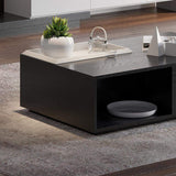Rectangular Coffee Table with Drawer and Removable Tray top in Black & Walnut Style A-Richsoul-Coffee Tables,Furniture,Living Room Furniture