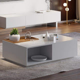 Rectangular Coffee Table with Drawer and Removable Tray top in Black & Walnut Style A-Richsoul-Coffee Tables,Furniture,Living Room Furniture