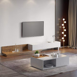 Rectangular Coffee Table with Drawer and Removable Tray top in Black & Walnut Style A-Richsoul-Coffee Tables,Furniture,Living Room Furniture