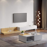 Rectangular Coffee Table with Drawer and Removable Tray top in Black & Walnut Style A-Richsoul-Coffee Tables,Furniture,Living Room Furniture