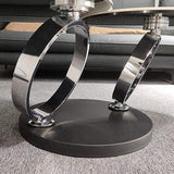 White Extendable Coffee Table with Ring-shaped Metal Pedestal-Richsoul-Coffee Tables,Furniture,Living Room Furniture