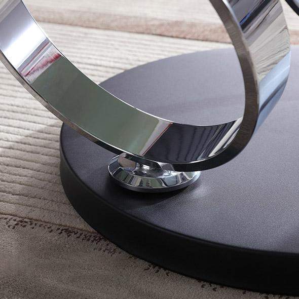 White Extendable Coffee Table with Ring-shaped Metal Pedestal-Richsoul-Coffee Tables,Furniture,Living Room Furniture