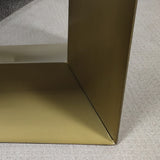 79" Modern Rectangle Stone Dining Table in Antique Brass