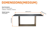 79" Modern Rectangle Stone Dining Table in Antique Brass