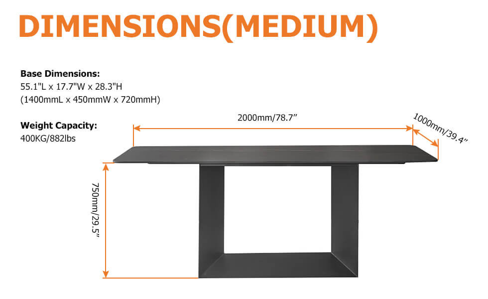 79" Modern Rectangle Stone Dining Table in Antique Brass