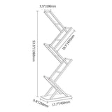 Modern Chrome Space Saving 52 Inch Bookshelf With 4 Tier-Furniture,Magazine Racks,Office Furniture