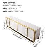 Zack White 78" TV Stand Modern Gold Media Console with 6-Drawer & Glass Top-Richsoul-Furniture,Living Room Furniture,TV Stands