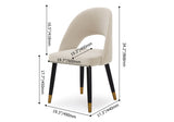 Modern Upholstered Light Gray Dining Chair Velvet Side Chairs Set of 2
