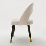 Modern Upholstered Light Gray Dining Chair Velvet Side Chairs Set of 2