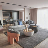 104.3'' L-Shaped Sectional Corner Modern Modular Sofa with Pillows in Gray-Richsoul-Furniture,Living Room Furniture,Sectionals