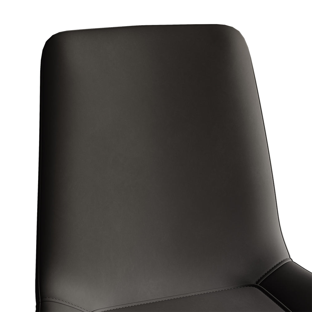 Modern Gray Upholstered Dining Chairs PU Leather Set of 2