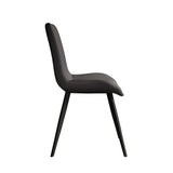 Modern Gray Upholstered Dining Chairs PU Leather Set of 2