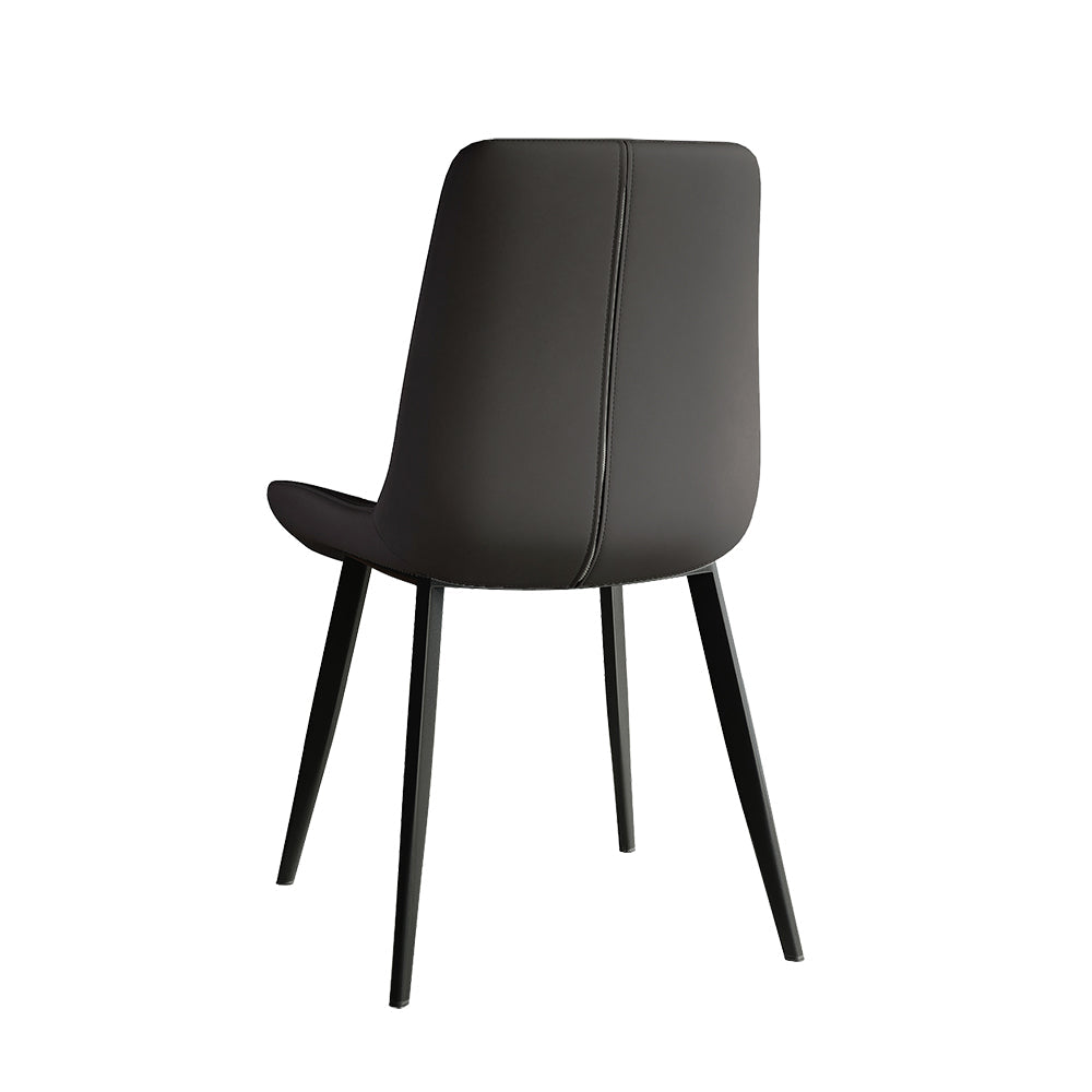 Modern Gray Upholstered Dining Chairs PU Leather Set of 2