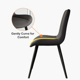 Modern Gray Upholstered Dining Chairs PU Leather Set of 2