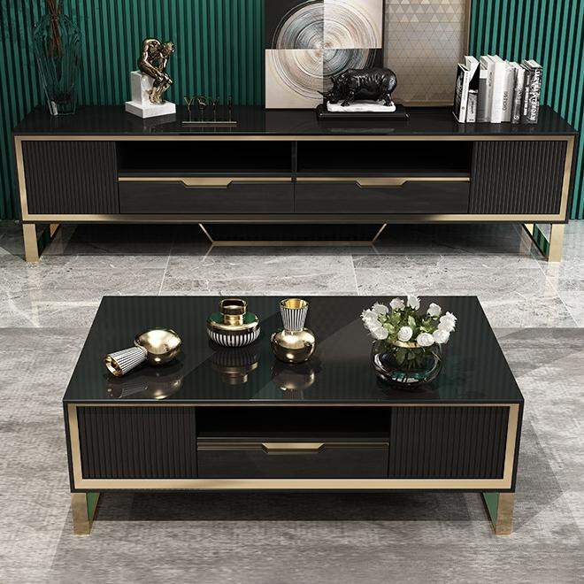 Modern 79" TV Stand Rectangular TV Stand With Drawers With Doors Media Cabinet-Richsoul-Furniture,Living Room Furniture,TV Stands