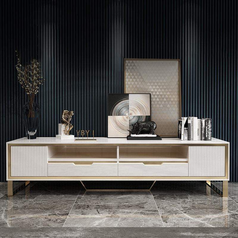 Modern 79" TV Stand Rectangular TV Stand With Drawers With Doors Media Cabinet-Richsoul-Furniture,Living Room Furniture,TV Stands