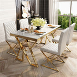 55" Modern Black Rectangle Tempered Glass Dining Table