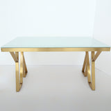 55" Modern Black Rectangle Tempered Glass Dining Table