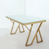 55" Modern Black Rectangle Tempered Glass Dining Table
