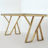 55" Modern Black Rectangle Tempered Glass Dining Table