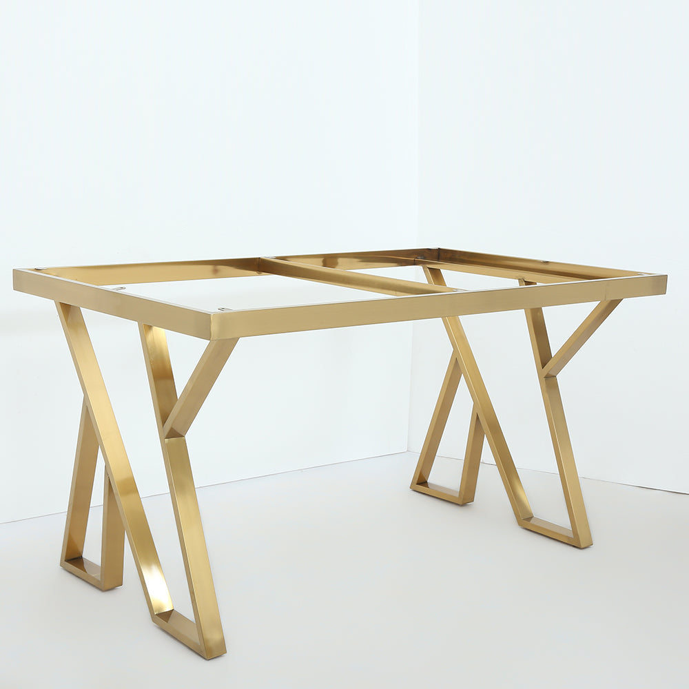 55" Modern Black Rectangle Tempered Glass Dining Table
