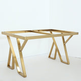 55" Modern Black Rectangle Tempered Glass Dining Table