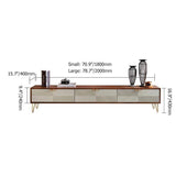 78.7" Inch Modern Nordic Wooden TV Stand in White & Gold with 3 Drawer for 85 Inch TV-Richsoul-Furniture,Living Room Furniture,TV Stands
