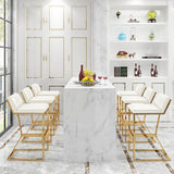 Black PU Leather Bar Stool & Counter Stool Gold Legs with Footrest