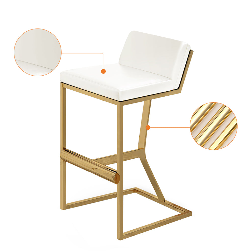 Black PU Leather Bar Stool & Counter Stool Gold Legs with Footrest
