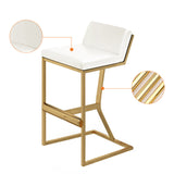 Black PU Leather Bar Stool & Counter Stool Gold Legs with Footrest