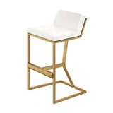 Black PU Leather Bar Stool & Counter Stool Gold Legs with Footrest