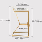 Black PU Leather Bar Stool & Counter Stool Gold Legs with Footrest