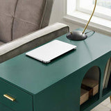 Green End Table with Storage Living Room Side Table 2 Drawer & Open Storage-Richsoul-End & Side Tables,Furniture,Living Room Furniture