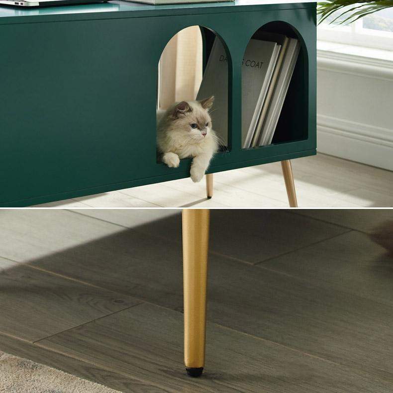Green End Table with Storage Living Room Side Table 2 Drawer & Open Storage-Richsoul-End & Side Tables,Furniture,Living Room Furniture