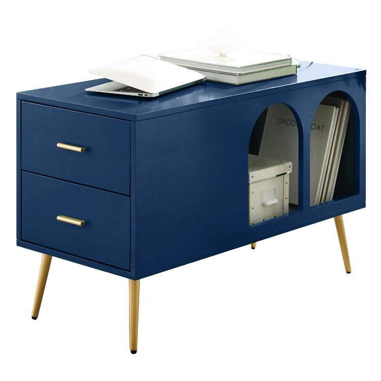 Green End Table with Storage Living Room Side Table 2 Drawer & Open Storage-Richsoul-End & Side Tables,Furniture,Living Room Furniture