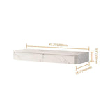 47" Modern White Floating Desk Wall Mounted Writing Desk with 2-Drawer Stone-Desks,Furniture,Office Furniture