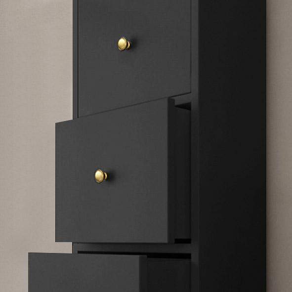 Modern Black Floating Desk Mounted Writing Desk with Drawers Side Cabinet Included-Desks,Furniture,Office Furniture
